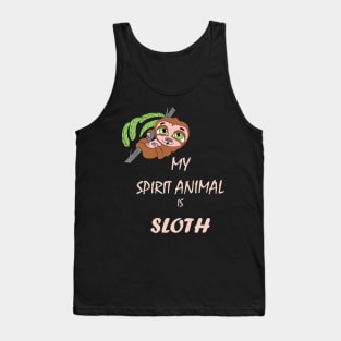 Funny Cute Spirit Animal Sloth Tank Top